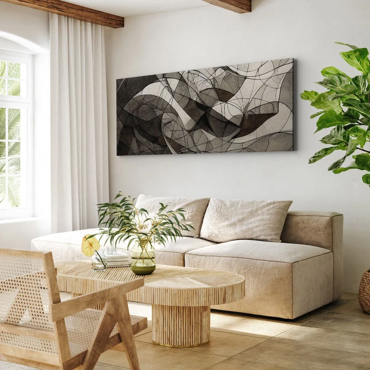 Quadro su tela - Stampe su Tela - La circolazione dei colori della terra - 100x40 cm