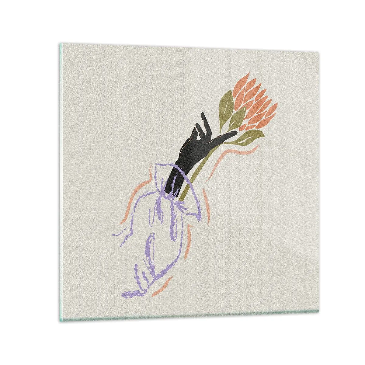 Quadro su vetro - Tocco delicato - 40x40 cm