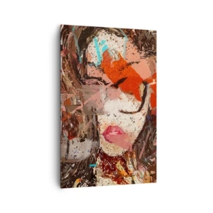 Quadro su tela - Stampe su Tela - Ritratto astratto di una donna dai colori intensi - 80x120cm - Nessuno sa come sei veramente - Decorazione murale moderna per soggiorno e camera da letto ARTTOR