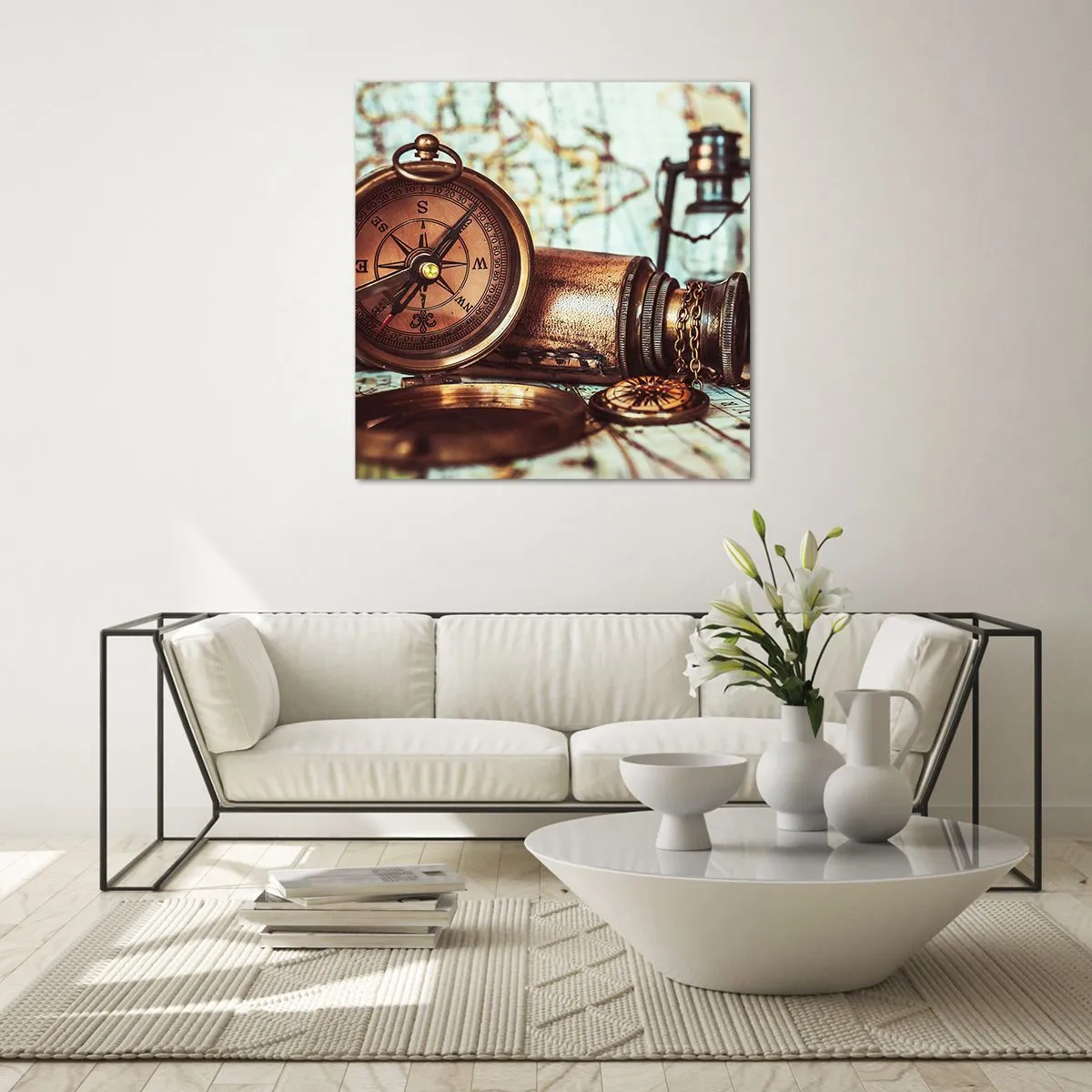 Quadro su vetro - Ti aspetta l'avventura dei pirati dei Caraibi - 60x60 cm