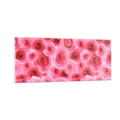 Quadro su vetro - Rose in alto e in basso - 100x40 cm