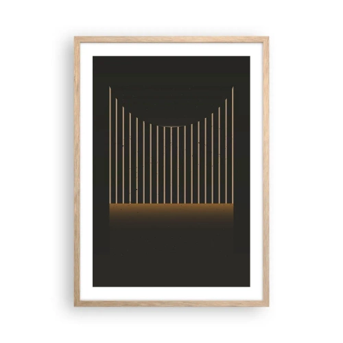 Poster in cornice rovere chiaro - Esaminare l'oscurità - 50x70 cm