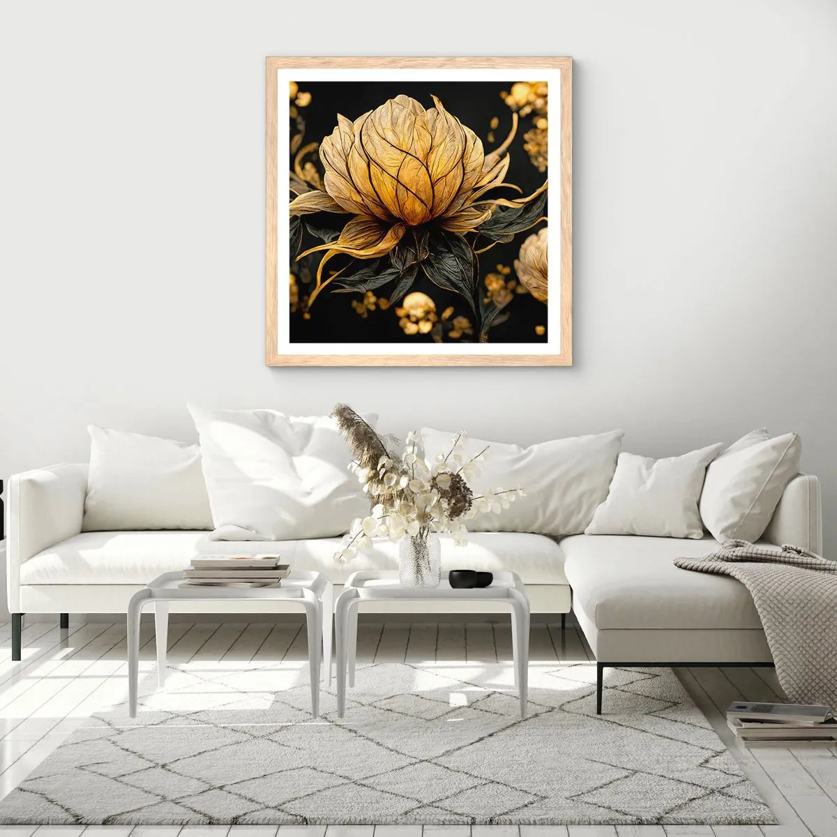 Poster in cornice rovere chiaro - Delicata fragilità - 60x60 cm