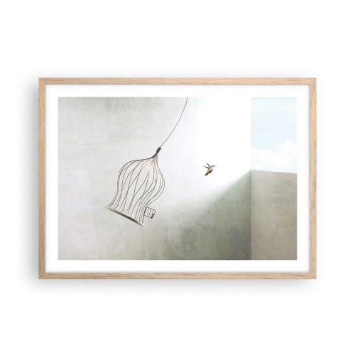 Poster in cornice rovere chiaro - Nel proprio elemento - 70x50 cm