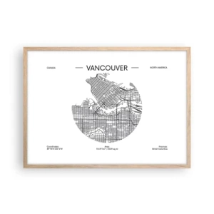 Poster in cornice rovere chiaro - Anatomia Vancouver - 70x50 cm