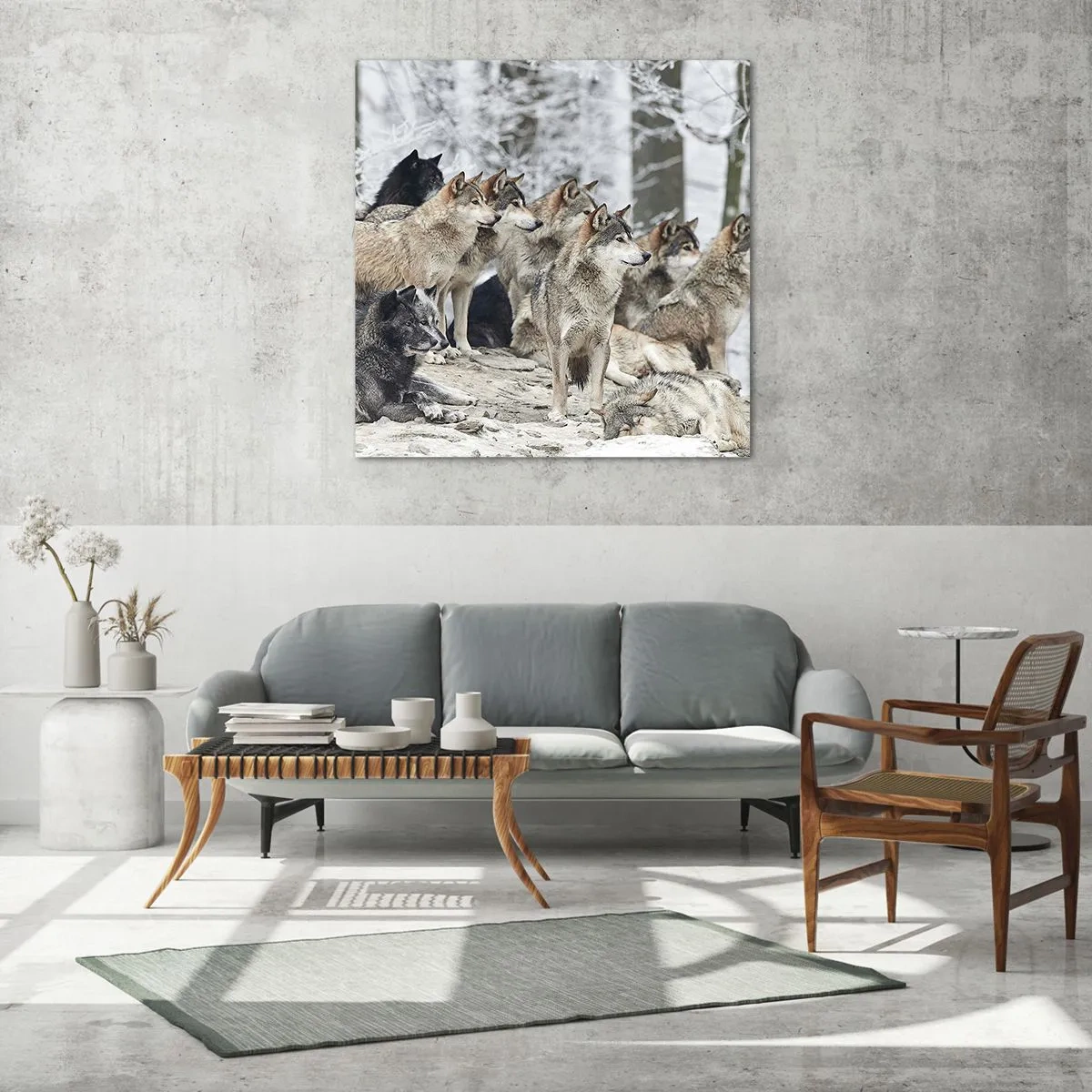 Quadro su vetro - Famiglia e amici - 60x60 cm