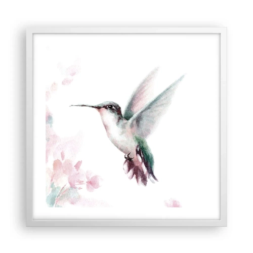 Poster in cornice bianca - Battito immobile - 50x50 cm