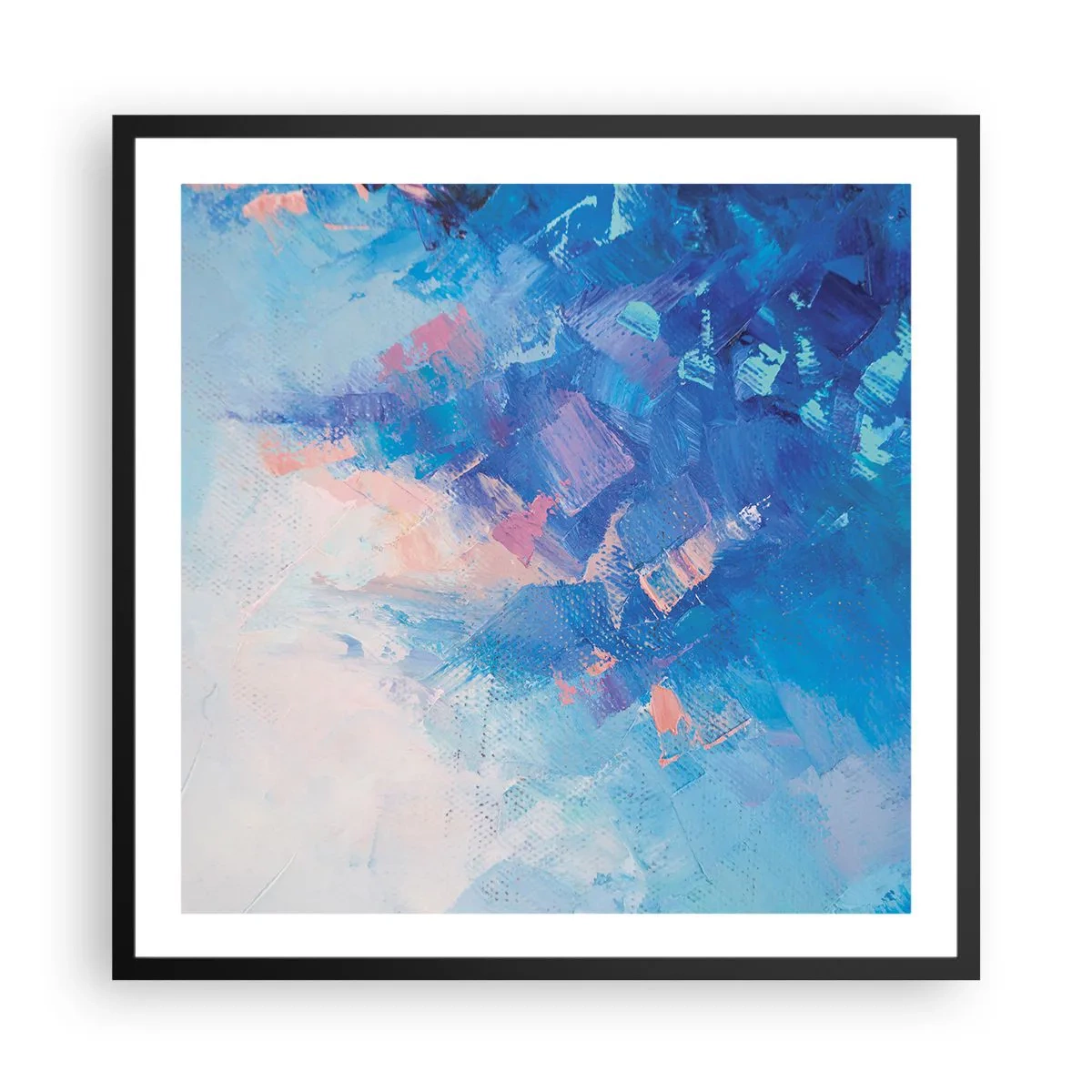 Poster in cornice nera - Astrazione invernale - 60x60 cm