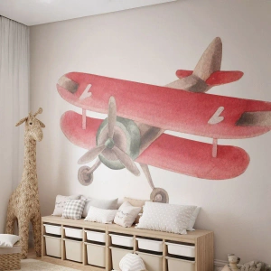 Fotomurali Premium Sand - Pronto a volare alto - Aereo, Bambini, Vintage ▾ - 450x315 cm