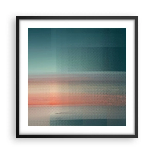 Poster in cornice nera - Astrazione: onde di luce - 50x50 cm