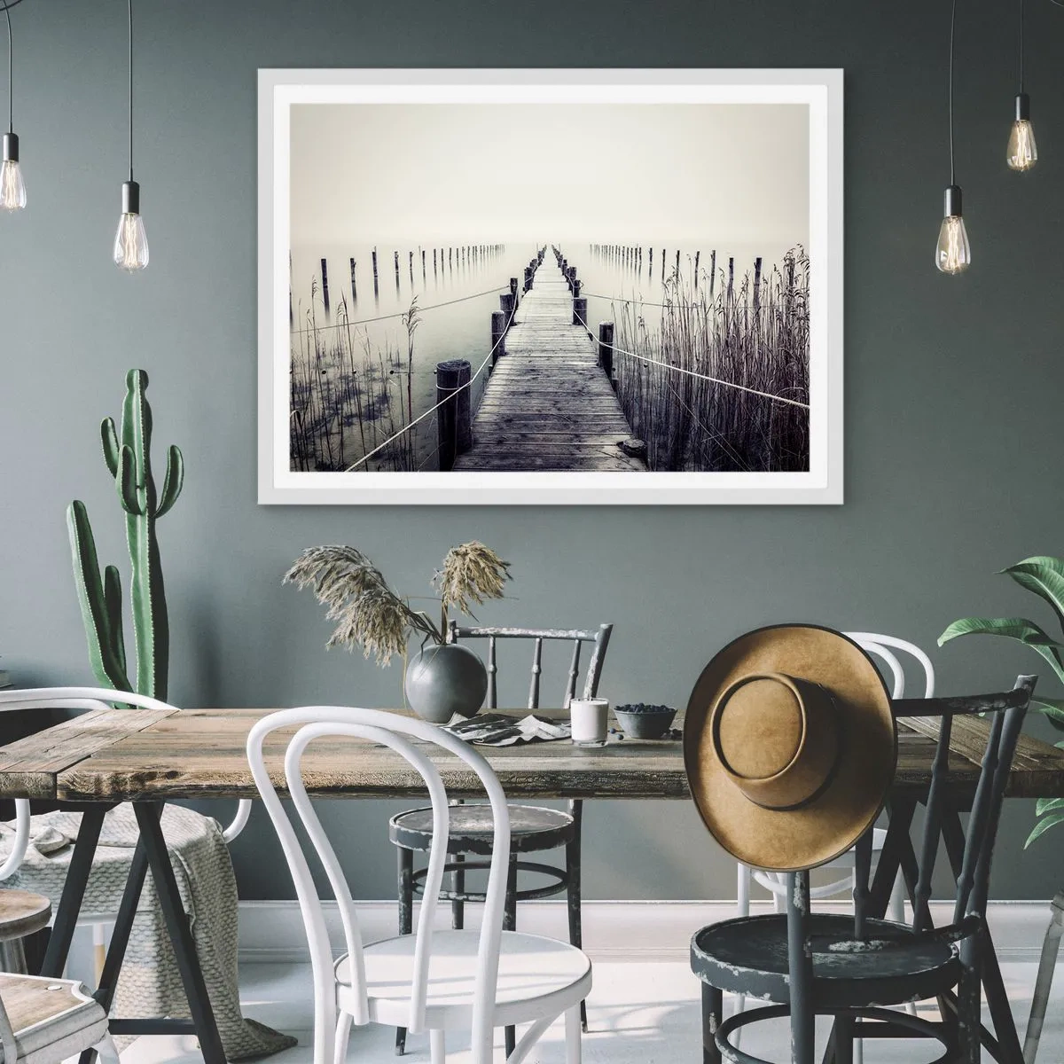 Poster in cornice bianca - Immergiti nella pace - 40x30 cm