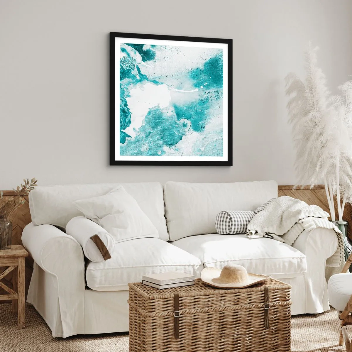 Poster in cornice nera - Palude blu - 60x60 cm