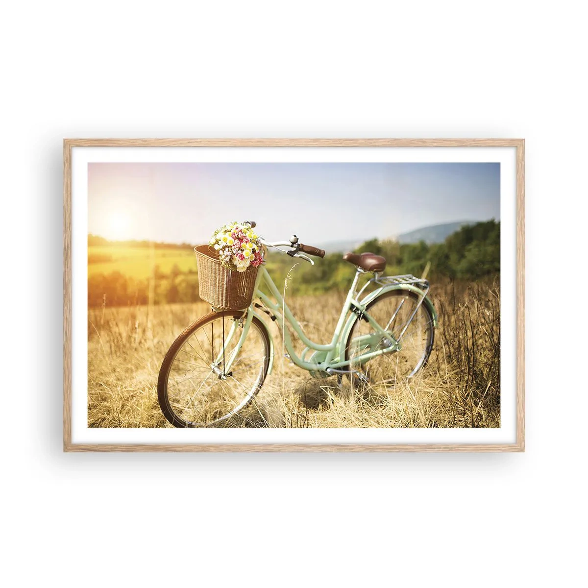 Poster in cornice rovere chiaro - Resto qui un attimo - 91x61 cm
