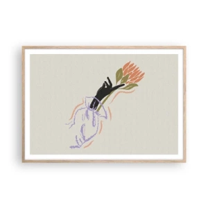 Poster in cornice rovere chiaro - Tocco delicato - 100x70 cm