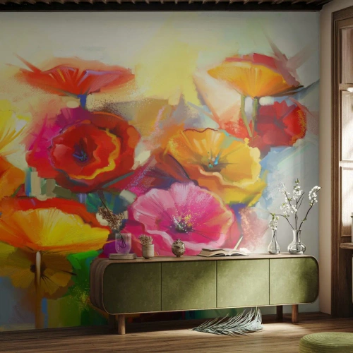 Fotomurali Standard Eco - Non solo rossi - Fiori, Papaveri, Giardino - 350x256 cm