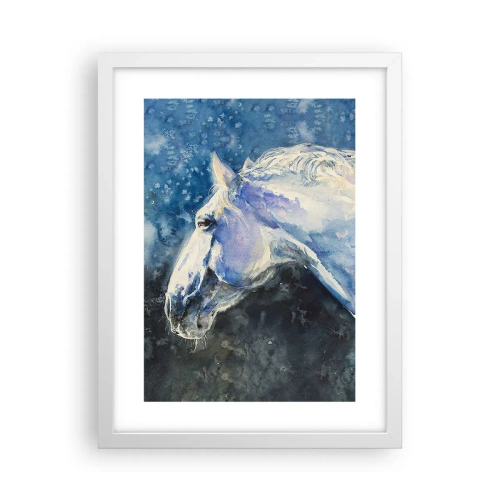 Poster in cornice bianca - Ritratto in luce blu - 30x40 cm