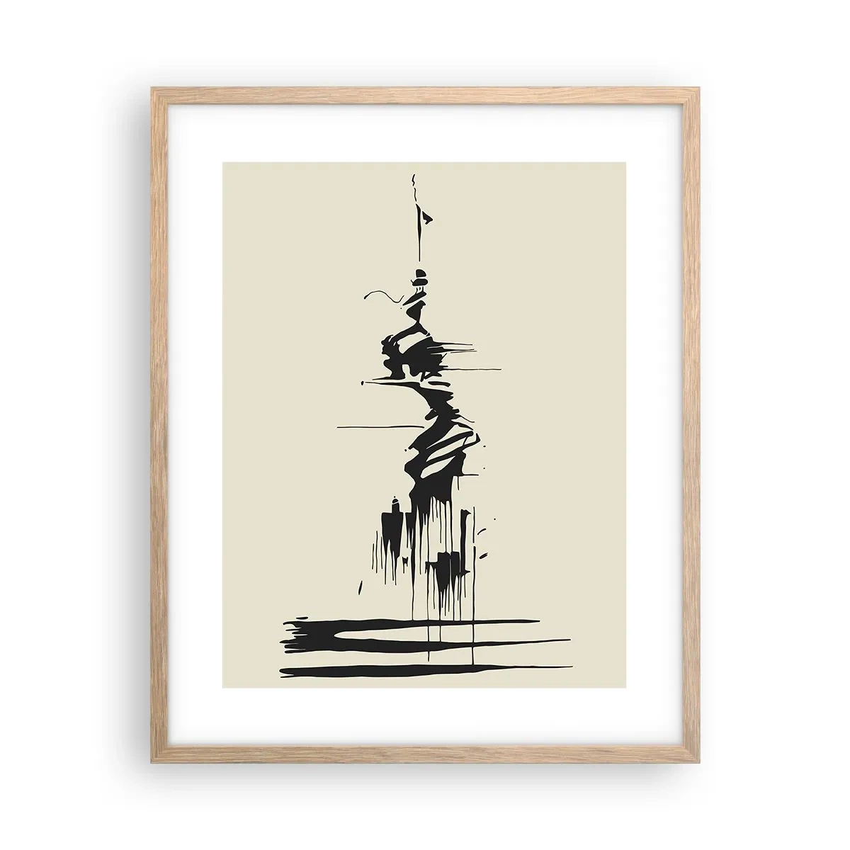 Poster in cornice rovere chiaro - Astrazione frettolosa - 40x50 cm