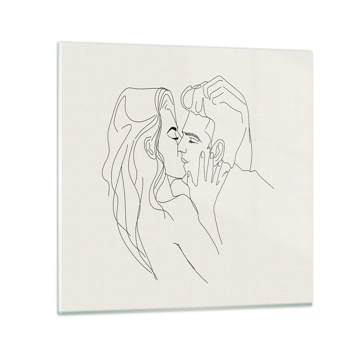 Quadro su vetro - Intrecciati dal sentimento - 70x70 cm