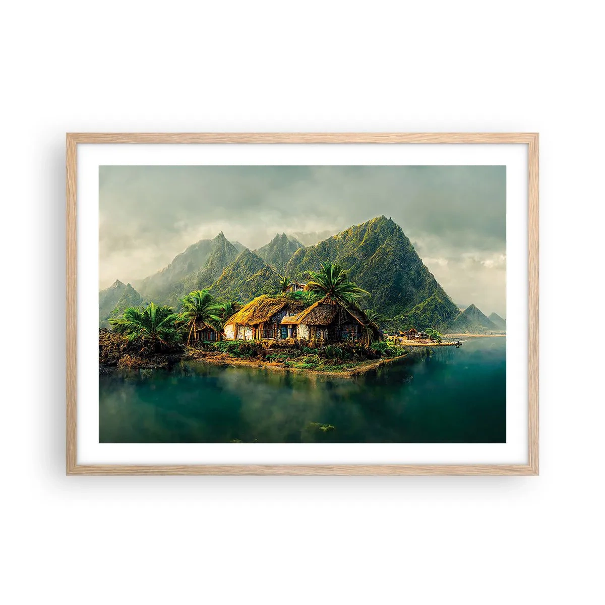 Poster in cornice rovere chiaro - Paradiso tropicale - 70x50 cm