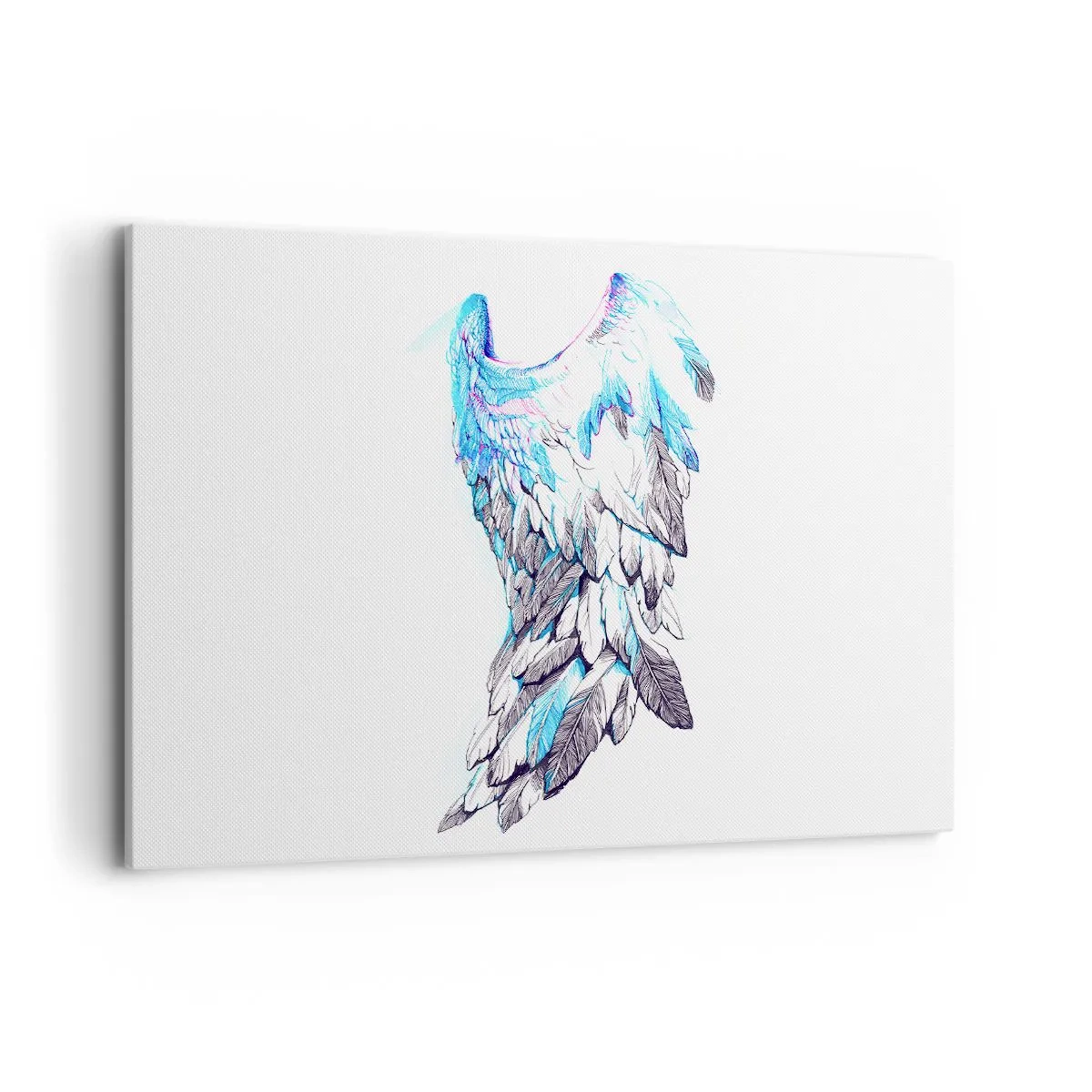 Quadro su tela - Stampe su Tela - Delicate ali d'angelo in tonalità pastello - 120x80cm - Mi servono le ali - Decorazione murale moderna per soggiorno e camera da letto ARTTOR