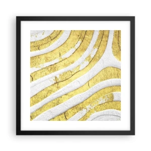 Poster in cornice nera - Composizione in bianco e oro - 40x40 cm