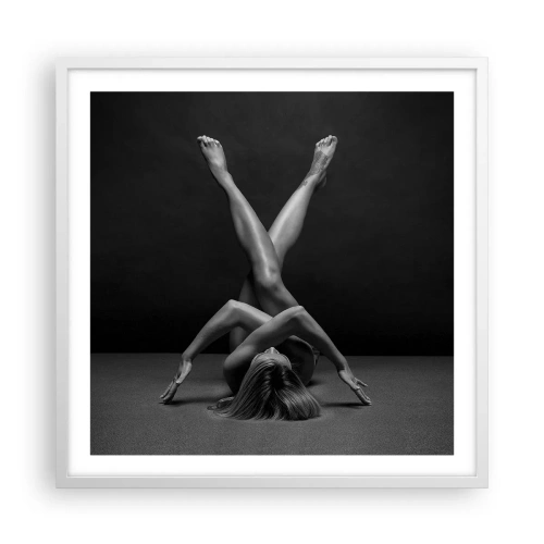 Poster in cornice bianca - Geometria del nudo - 60x60 cm