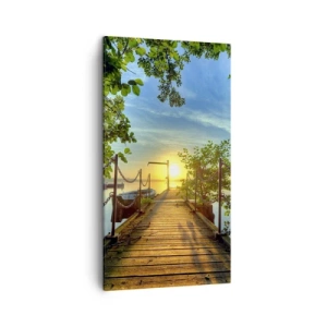 Quadro su tela - Stampe su Tela - Tramonto sul lago - 45x80 cm
