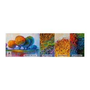 Campione di Fotomurale Premium Sand - Ciuffo di colori brillanti - Astrazione, Paesaggio, Alberi - 100x30 cm