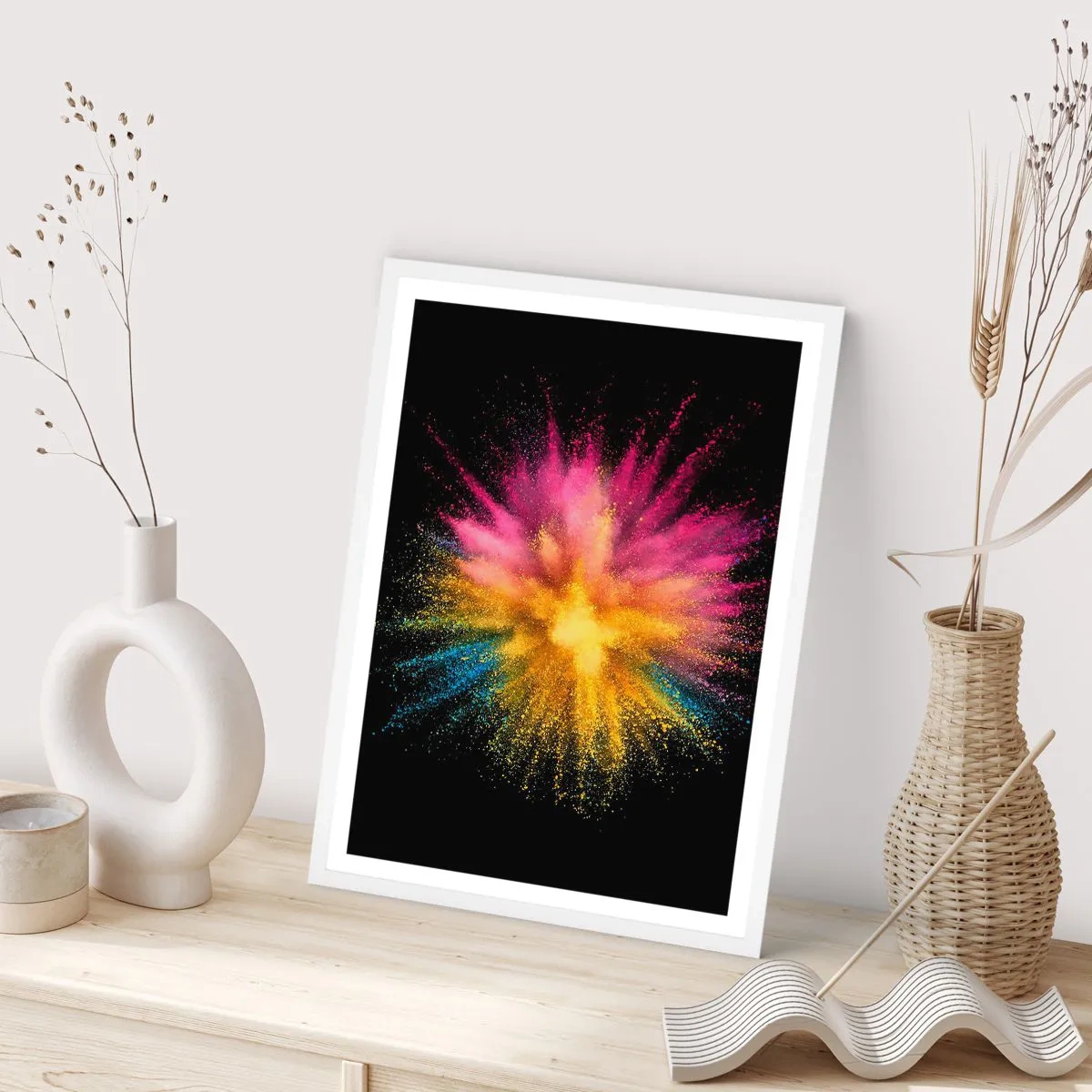 Poster in cornice bianca - La nascita dei colori - 61x91 cm