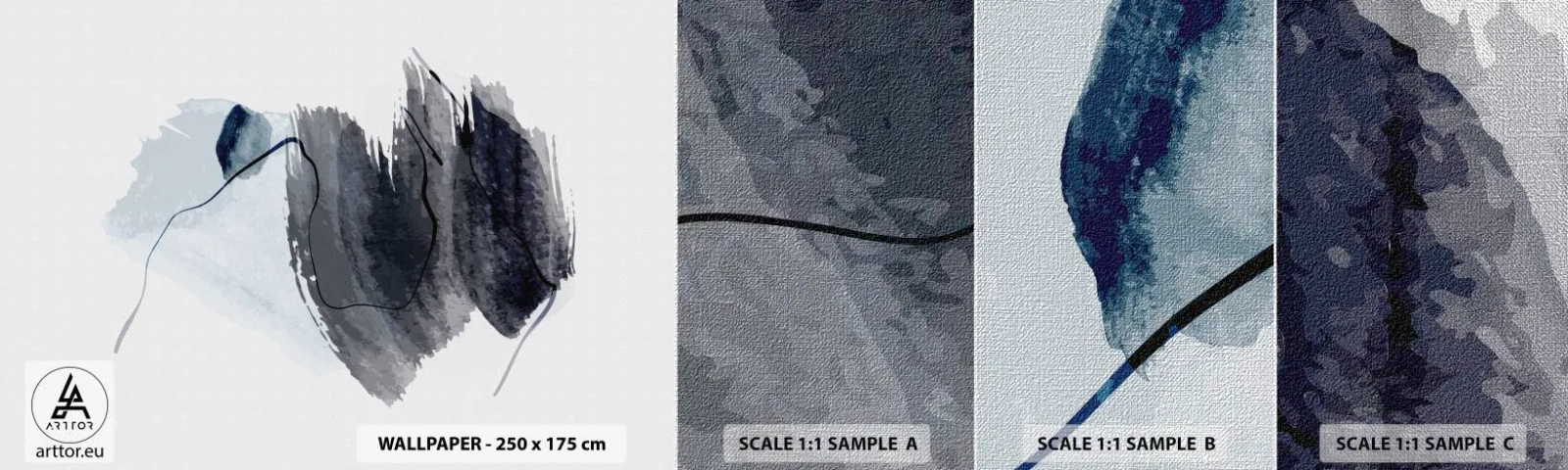 Campione di Fotomurale Premium Canvas - Intensità e movimento - Astrazione, Pezzo, Pittura - 100x30 cm