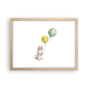 Poster in cornice rovere chiaro - Volo anch'io! - 40x30 cm