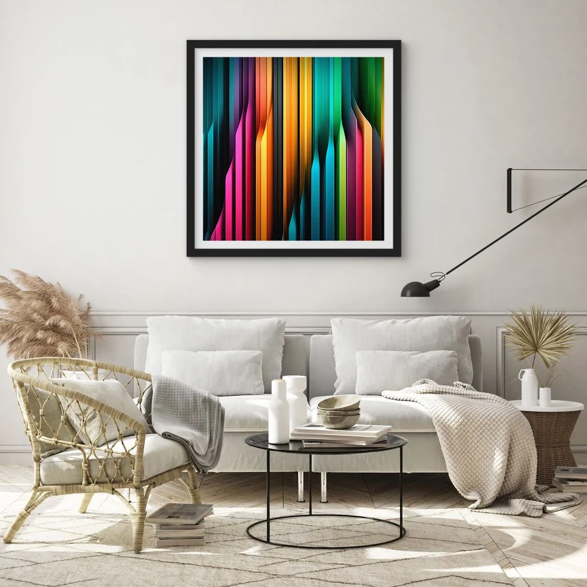 Poster in cornice nera - Organi di luce - 50x50 cm