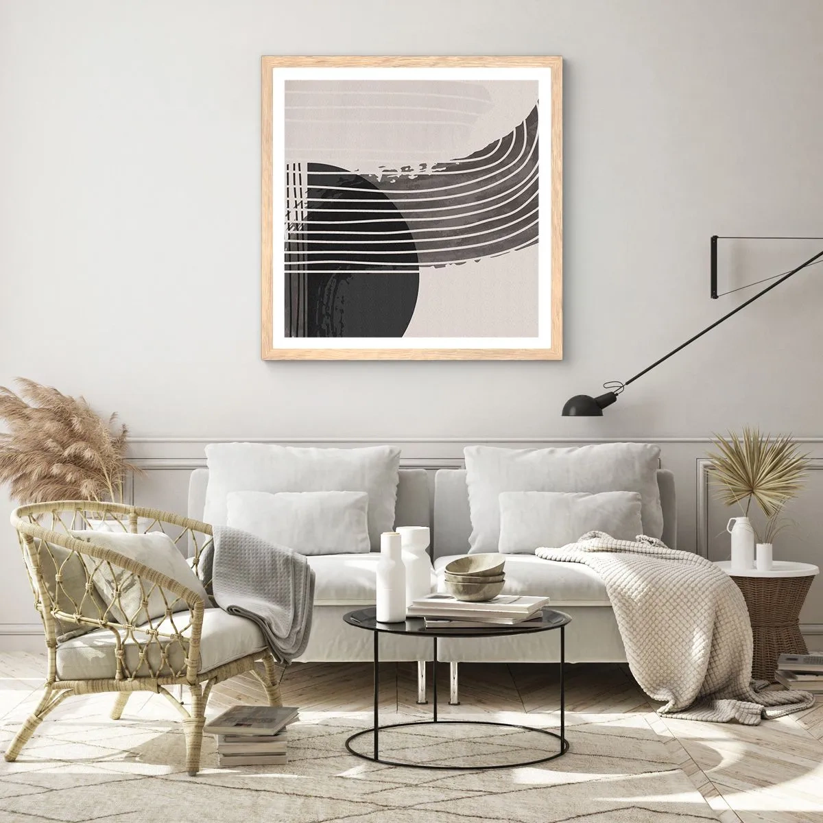 Poster in cornice rovere chiaro - Andata e ritorno - 60x60 cm