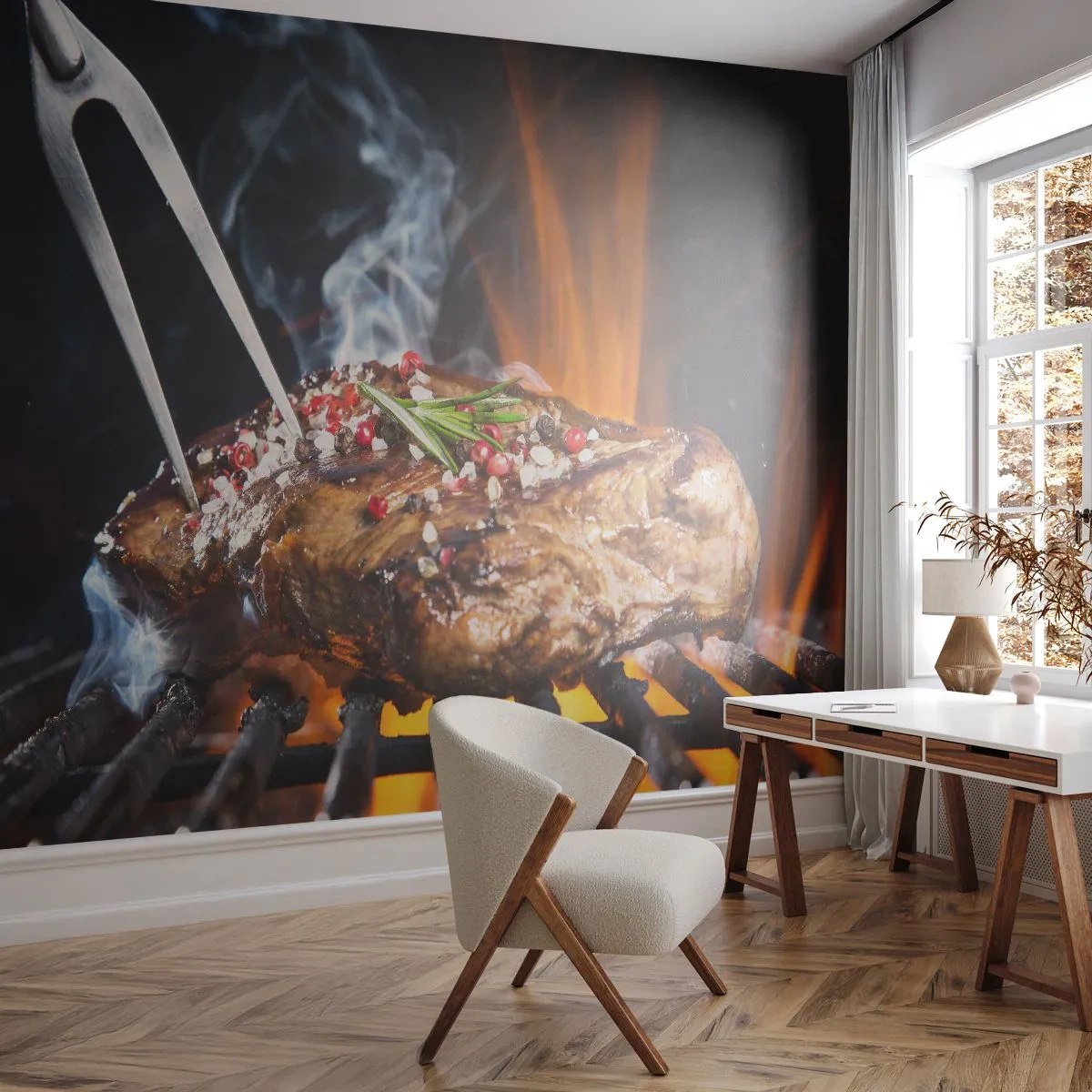 Fotomurali Premium Canvas - Succosa e profumata - Gastronomia, bistecca, Griglia - 200x140 cm