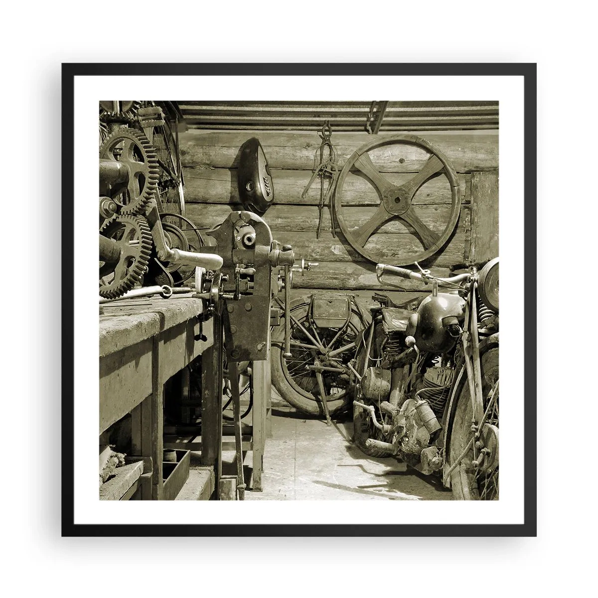 Poster in cornice nera - Nel capanno di zio Alfredo - 60x60 cm