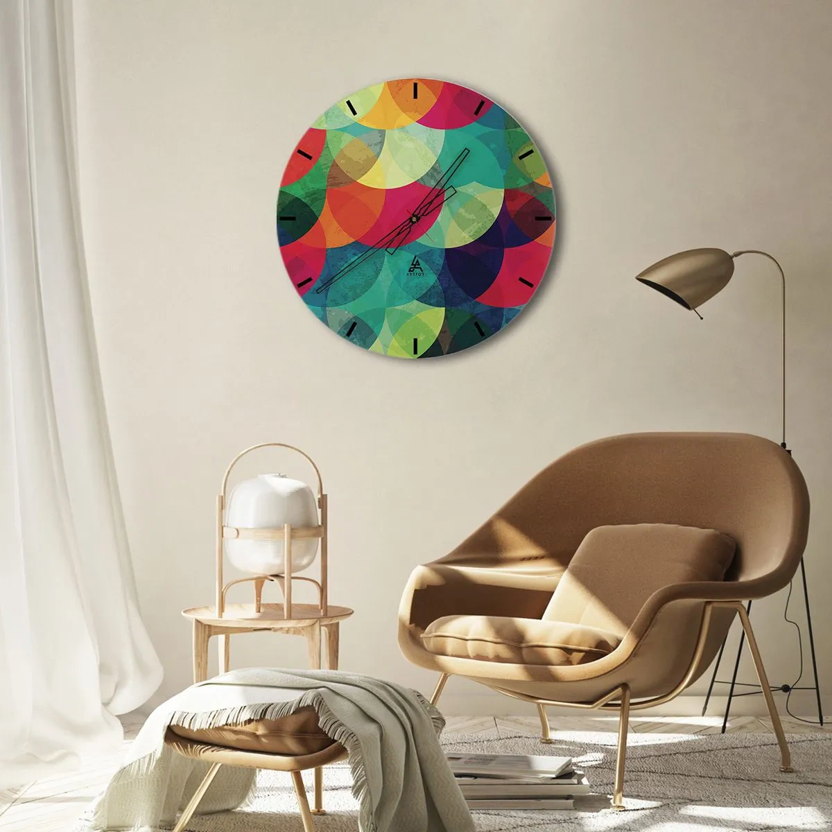 Orologio da parete - Orologio in Vetro - Ascensione arcobaleno - 30x30 cm