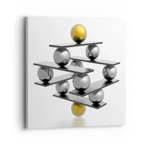 Quadro su tela - Stampe su Tela - Equilibrio oro e argento - 30x30 cm