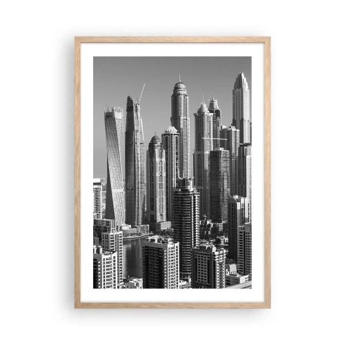 Poster in cornice rovere chiaro - La città sul deserto - 50x70 cm