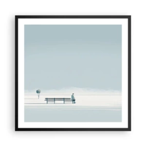 Poster in cornice nera - Si, aspetto. - 60x60 cm