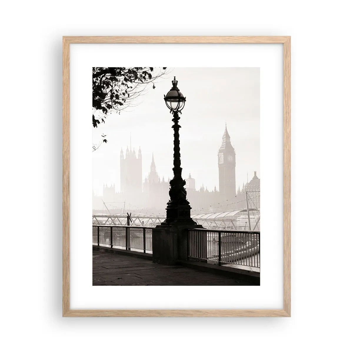 Poster in cornice rovere chiaro - Un mattino a Londra - 40x50 cm