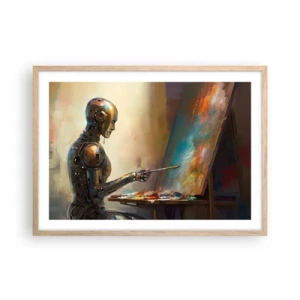 Poster in cornice rovere chiaro - L'arte del futuro - 70x50 cm