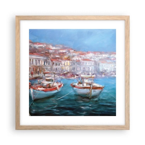 Poster in cornice rovere chiaro - Golfo italiano - 40x40 cm