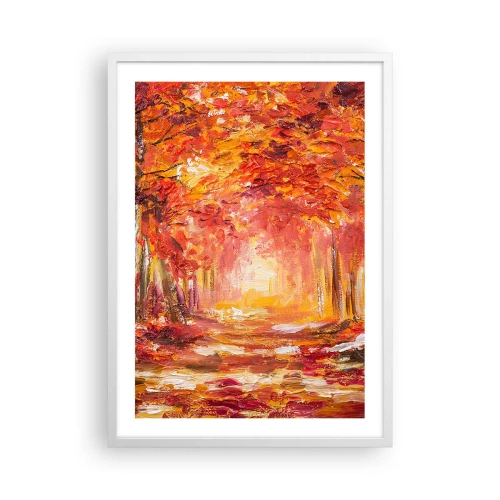 Poster in cornice bianca - Foresta di rame - 50x70 cm