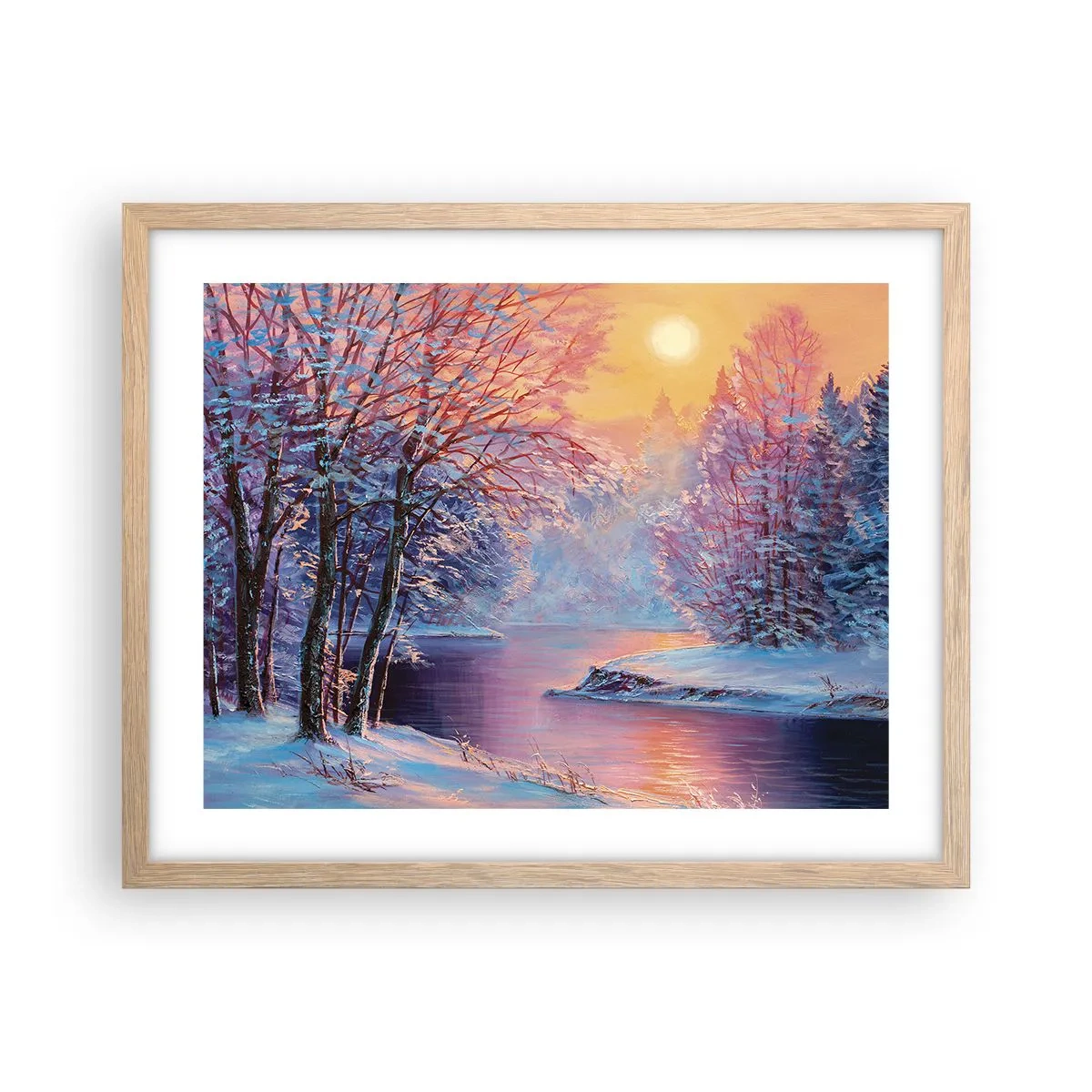 Poster in cornice rovere chiaro - I colori dell'inverno - 50x40 cm