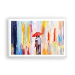 Poster in cornice bianca - Che piova ancora - 91x61 cm