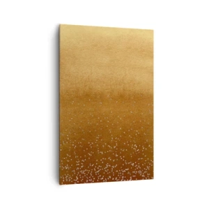 Quadro su tela - Stampe su Tela - Una sfumatura dorata con sottili riflessi e decorazioni - 80x120cm - La nascita della luce - Decorazione murale moderna per soggiorno e camera da letto ARTTOR