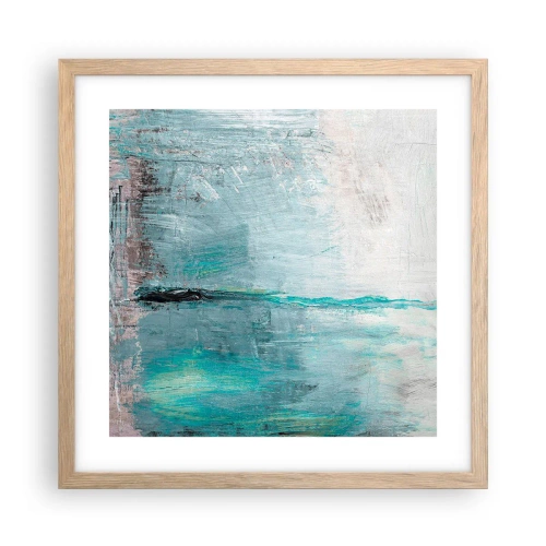 Poster in cornice rovere chiaro - Orizzonte nel blu - 40x40 cm