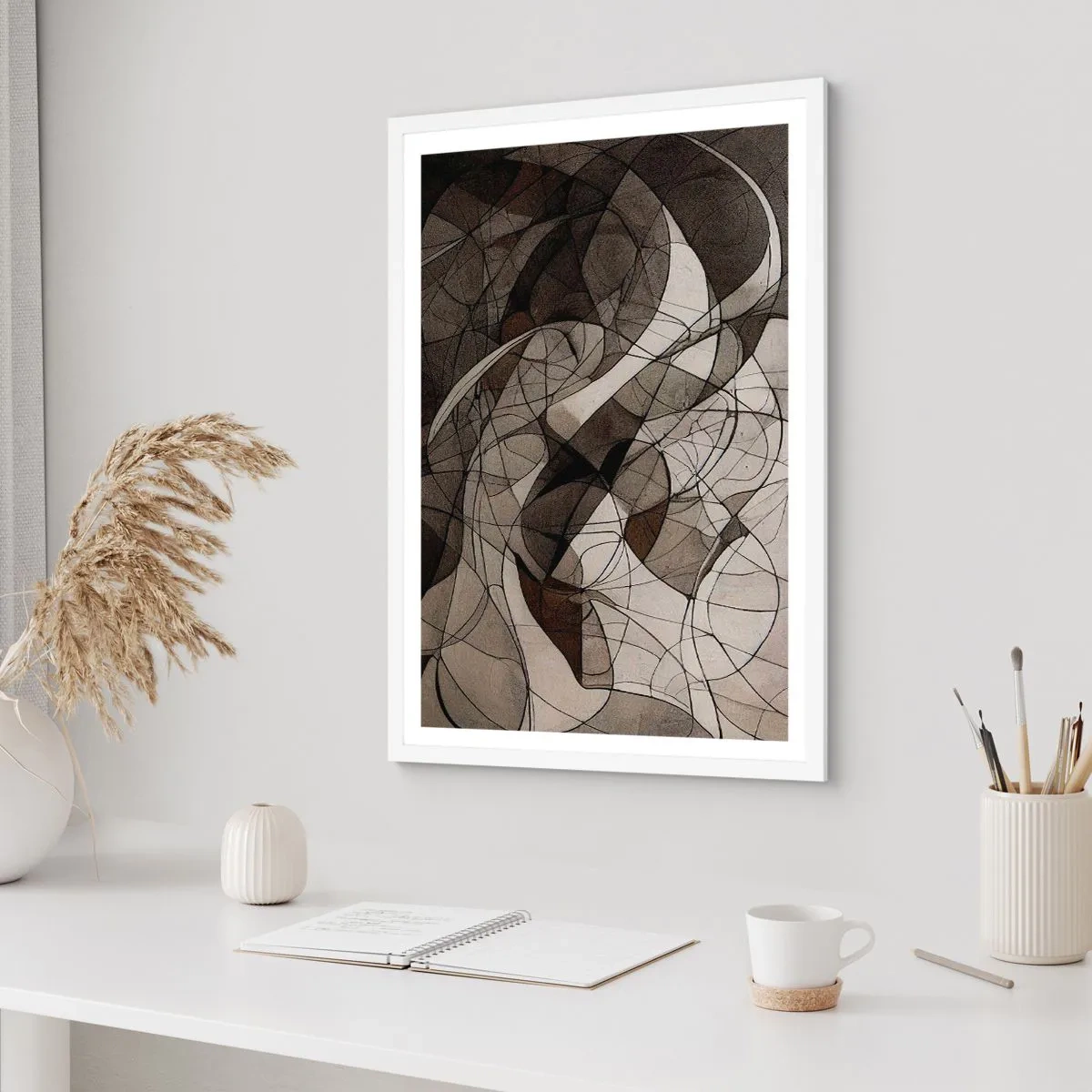 Poster in cornice bianca - La circolazione dei colori della terra - 61x91 cm