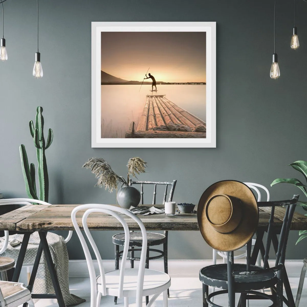 Poster in cornice bianca - Prima del riposo - 40x40 cm