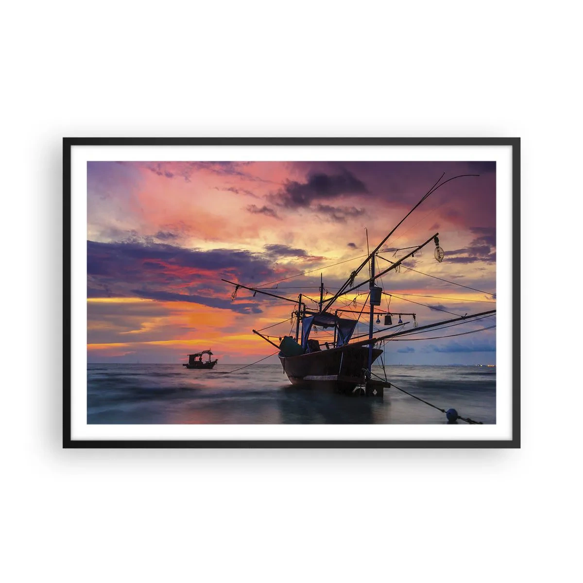 Poster in cornice nera - Sera esotica - 91x61 cm